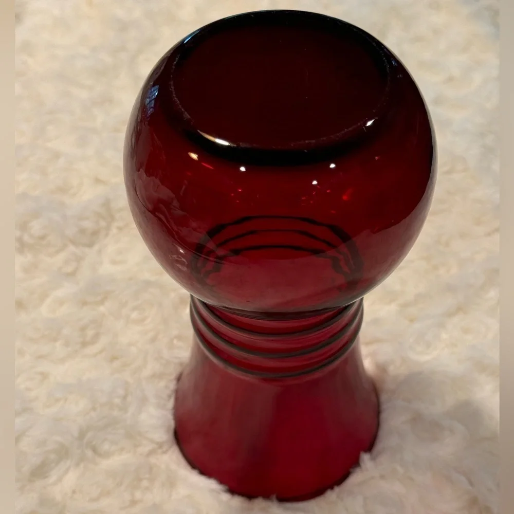 Vintage 1930s~Anchor Hocking~Royal Ruby Red~Hand-Blown~Bud Vase~Depression~G21